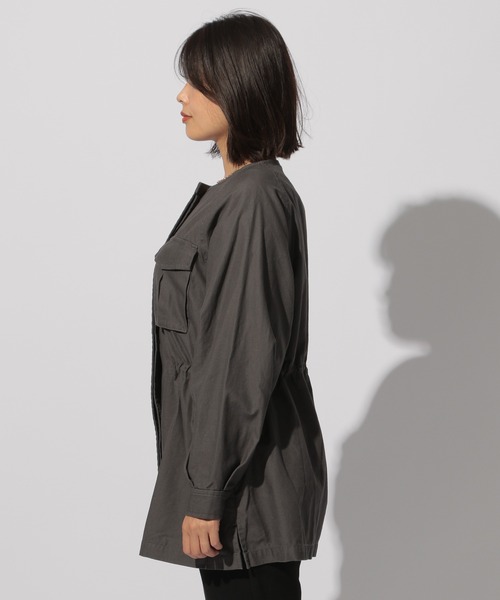 BAYFLOW（ベイフロー）の「ミリタリーバンドカラージャケット（ミリタリージャケット・レディース・ベージュ/カーキ/チャコール・SMALL/MEDIUM）」の8枚目の写真