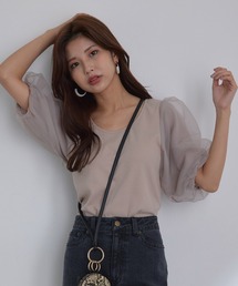 vis-`a-vis | 【WEB限定】シアーボリュームスリーブプルオーバー(Tシャツ/カットソー)