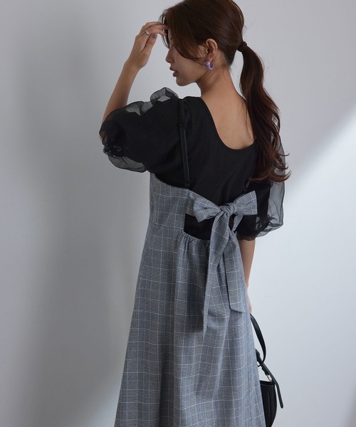 vis-`a-vis（ビサビ）の「【WEB限定】シアーボリュームスリーブプルオーバー（Tシャツ/カットソー・レディース・パープル/ブラック/ベージュ・FREE）」の6枚目の写真