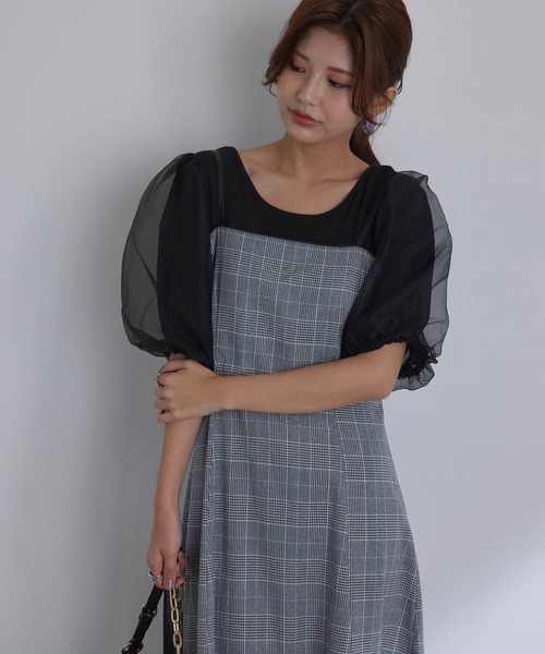 vis-`a-vis（ビサビ）の「【WEB限定】シアーボリュームスリーブプルオーバー（Tシャツ/カットソー・レディース・パープル/ブラック/ベージュ・FREE）」の7枚目の写真