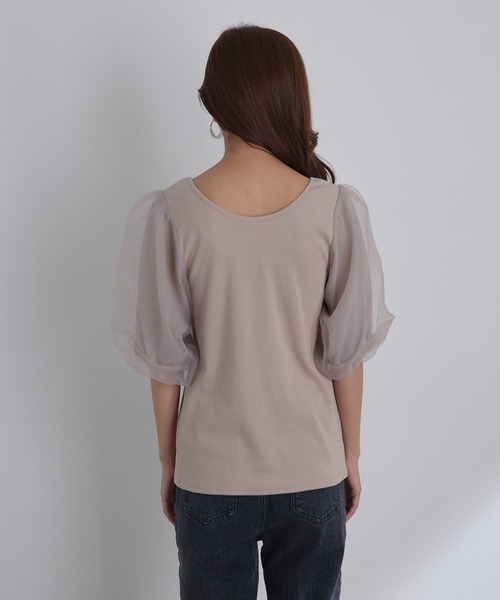 vis-`a-vis（ビサビ）の「【WEB限定】シアーボリュームスリーブプルオーバー（Tシャツ/カットソー・レディース・パープル/ブラック/ベージュ・FREE）」の15枚目の写真