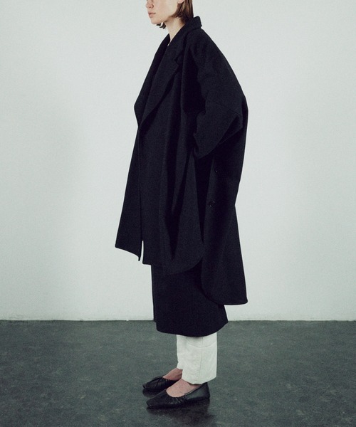 JUHA (ユハ）OVERSIZED PONCHO COAT black