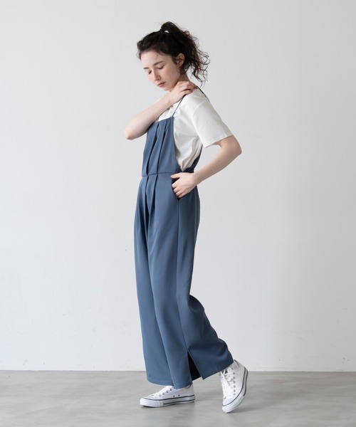 idem(イデム)の「idem mellow salopette/メロウサロペット(サロペット/オーバーオール・レディース・ブラウン/ブルー・FREE/SMALL)」の3枚目の写真