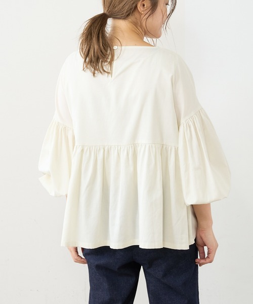 PUAL CE CIN（ピュアルセシン）の「【WEB限定】ギャザースリーブブラウス（シャツ/ブラウス・レディース・オフホワイト/ブラック/グレイッシュベージュ・FREE）」の18枚目の写真