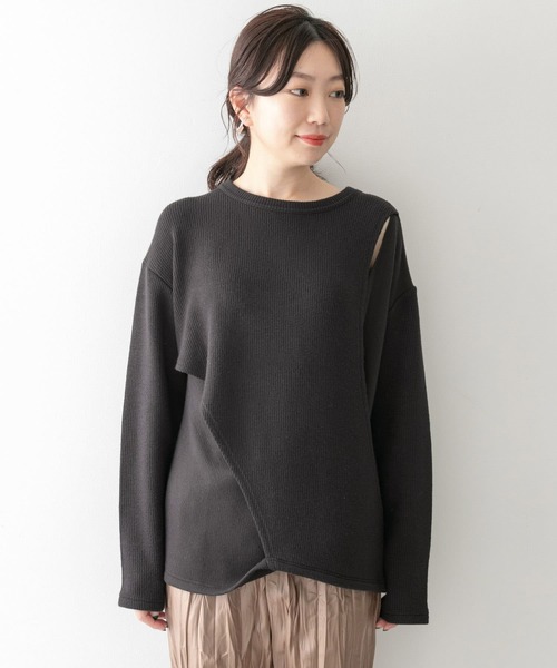 KBF+（ケービーエフプラス）の「KBF+　レイヤードリブカットソー∴（Tシャツ/カットソー・レディース・オフホワイト・ONE）」の9枚目の写真