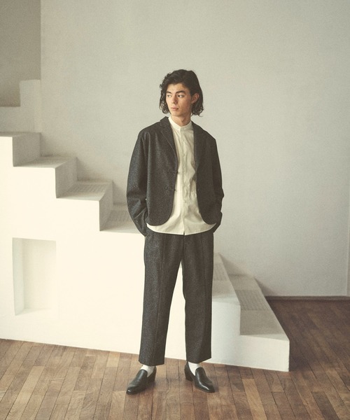 CLANE（クラネ）の「【CLANE HOMME Exclusive/クラネ オム エクスクルーシブ】 Stand Collar Shirt(スタンドカラーシャツ)（シャツ/ブラウス・メンズ・ホワイト/サックスブルー・1/2）」の19枚目の写真