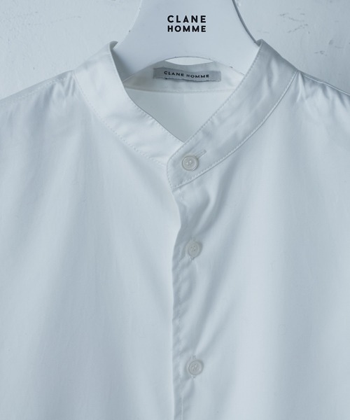 CLANE（クラネ）の「【CLANE HOMME Exclusive/クラネ オム エクスクルーシブ】 Stand Collar Shirt(スタンドカラーシャツ)（シャツ/ブラウス・メンズ・ホワイト/サックスブルー・1/2）」の20枚目の写真