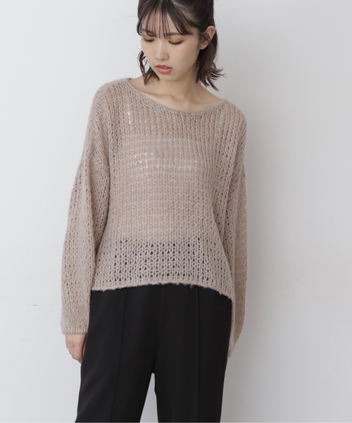 FREE'S MART（フリーズマート）の「◆前後2Wayモヘヤライクルーズニット（ニット/セーター・レディース・ホワイト/ベージュ/ブルー・FREE）」の8枚目の写真