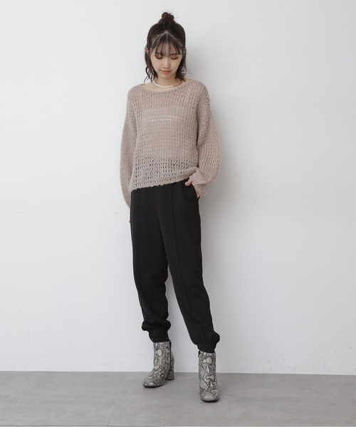 FREE'S MART（フリーズマート）の「◆前後2Wayモヘヤライクルーズニット（ニット/セーター・レディース・ホワイト/ベージュ/ブルー・FREE）」の10枚目の写真