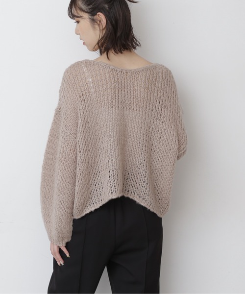 FREE'S MART（フリーズマート）の「◆前後2Wayモヘヤライクルーズニット（ニット/セーター・レディース・ホワイト/ベージュ/ブルー・FREE）」の12枚目の写真