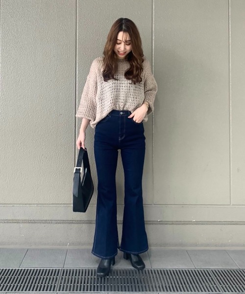 FREE'S MART（フリーズマート）の「◆前後2Wayモヘヤライクルーズニット（ニット/セーター・レディース・ホワイト/ベージュ/ブルー・FREE）」の19枚目の写真