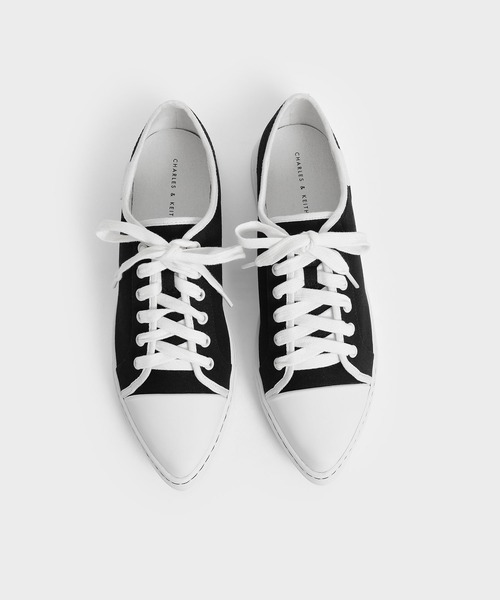 CHARLES & KEITH（チャールズ & キース）の「リサイクルコットン ポインテッドトゥスニーカー / Recycled Cotton Pointed Toe Sneakers（スニーカー・レディース・ブラック/レッド・23cm/24.5cm/22.5cm/23.5cm/25.5cm/25cm）」の14枚目の写真
