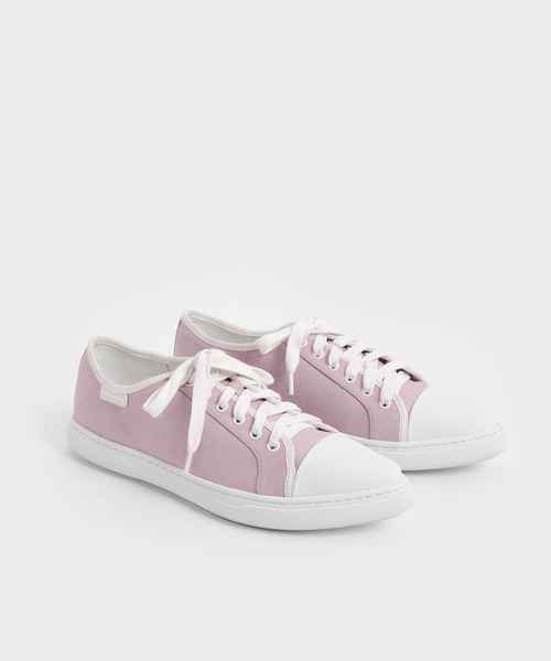CHARLES & KEITH（チャールズ & キース）の「リサイクルコットン ポインテッドトゥスニーカー / Recycled Cotton Pointed Toe Sneakers（スニーカー・レディース・ブラック/レッド・23cm/24.5cm/22.5cm/23.5cm/25.5cm/25cm）」の4枚目の写真