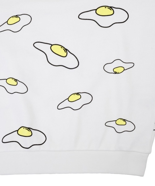 PUNYUS（プニュズ）の「目玉焼き総柄スウェット(MEDAMAYAKI)（スウェット・レディース・ブラック/ホワイト・4/3/1/2）」の5枚目の写真