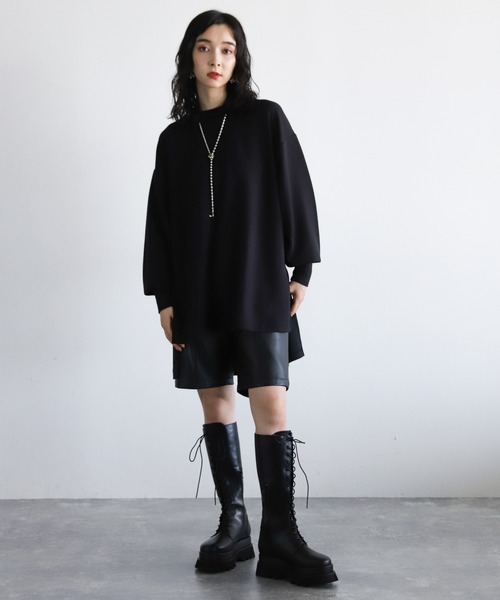 HARE（ハレ）の「レースアップロングブーツ(HARE)（ブーツ・レディース・ブラック・M/L）」の2枚目の写真