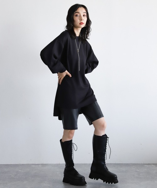 HARE（ハレ）の「レースアップロングブーツ(HARE)（ブーツ・レディース・ブラック・M/L）」の7枚目の写真