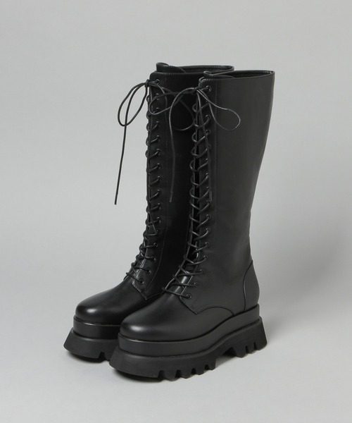 HARE（ハレ）の「レースアップロングブーツ(HARE)（ブーツ・レディース・ブラック・M/L）」の13枚目の写真