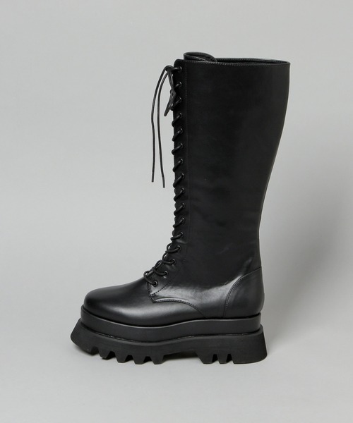 HARE（ハレ）の「レースアップロングブーツ(HARE)（ブーツ・レディース・ブラック・M/L）」の15枚目の写真