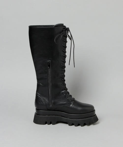 HARE（ハレ）の「レースアップロングブーツ(HARE)（ブーツ・レディース・ブラック・M/L）」の9枚目の写真