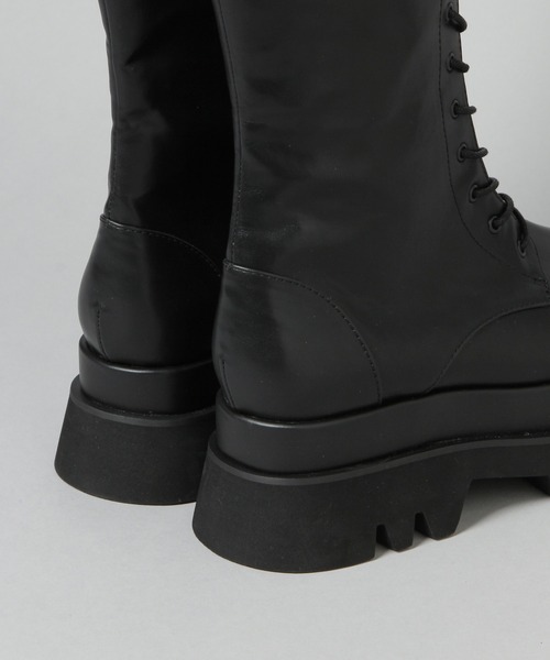 HARE（ハレ）の「レースアップロングブーツ(HARE)（ブーツ・レディース・ブラック・M/L）」の6枚目の写真