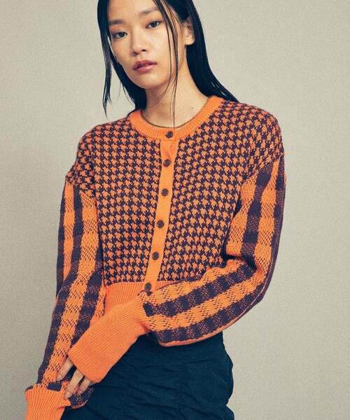 MATURED（マチュアード）の「【MATURED(マチュアード)】チェックニットカーディガン（カーディガン/ボレロ・レディース・オレンジ/ブルー/グリーン・FREE）」の16枚目の写真