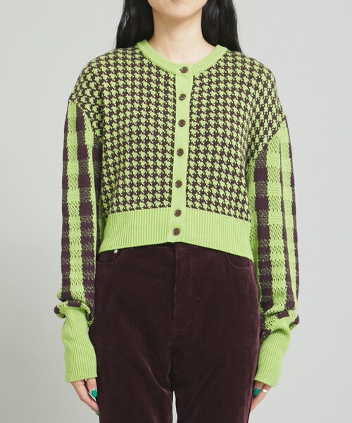 MATURED（マチュアード）の「【MATURED(マチュアード)】チェックニットカーディガン（カーディガン/ボレロ・レディース・オレンジ/ブルー/グリーン・FREE）」の10枚目の写真