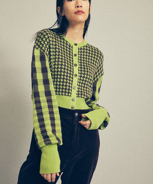 MATURED（マチュアード）の「【MATURED(マチュアード)】チェックニットカーディガン（カーディガン/ボレロ・レディース・オレンジ/ブルー/グリーン・FREE）」の12枚目の写真