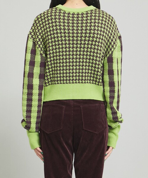 MATURED（マチュアード）の「【MATURED(マチュアード)】チェックニットカーディガン（カーディガン/ボレロ・レディース・オレンジ/ブルー/グリーン・FREE）」の7枚目の写真