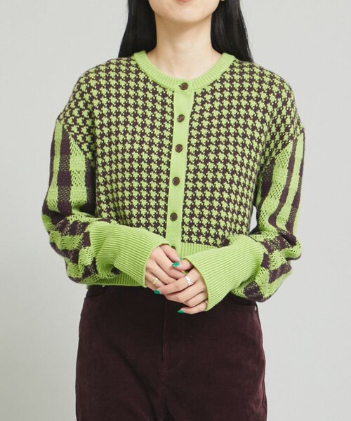 MATURED（マチュアード）の「【MATURED(マチュアード)】チェックニットカーディガン（カーディガン/ボレロ・レディース・オレンジ/ブルー/グリーン・FREE）」の20枚目の写真