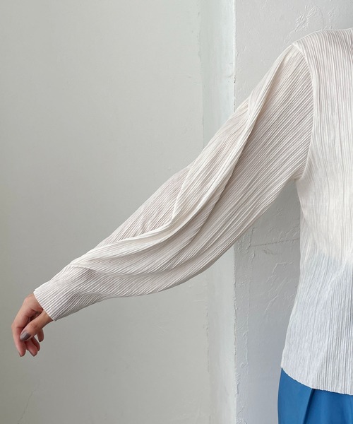 CAPRICIEUX LE'MAGE（カプリシューレマージュ）の「プリーツパフブラウス（Tシャツ/カットソー・レディース・ホワイト/ブラック/グレー・FREE）」の17枚目の写真