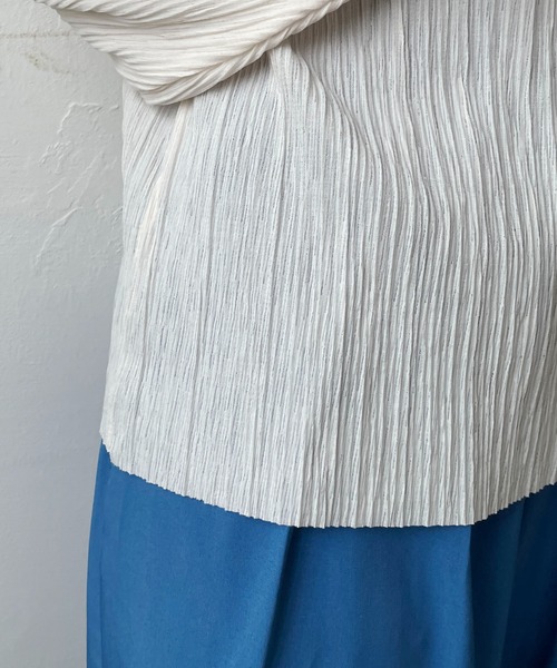 CAPRICIEUX LE'MAGE（カプリシューレマージュ）の「プリーツパフブラウス（Tシャツ/カットソー・レディース・ホワイト/ブラック/グレー・FREE）」の11枚目の写真