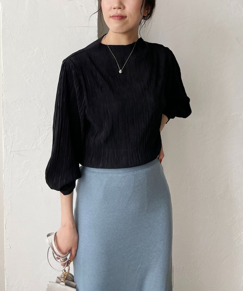 CAPRICIEUX LE'MAGE（カプリシューレマージュ）の「プリーツパフブラウス（Tシャツ/カットソー・レディース・ホワイト/ブラック/グレー・FREE）」の22枚目の写真