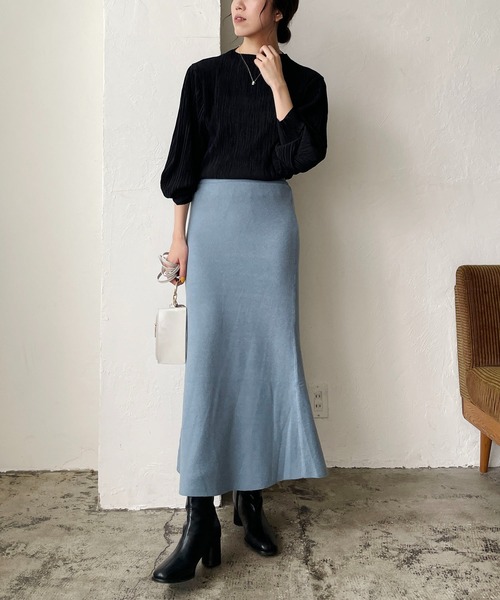 CAPRICIEUX LE'MAGE（カプリシューレマージュ）の「プリーツパフブラウス（Tシャツ/カットソー・レディース・ホワイト/ブラック/グレー・FREE）」の9枚目の写真