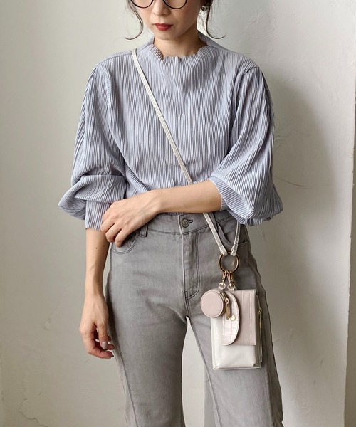 CAPRICIEUX LE'MAGE（カプリシューレマージュ）の「プリーツパフブラウス（Tシャツ/カットソー・レディース・ホワイト/ブラック/グレー・FREE）」の12枚目の写真