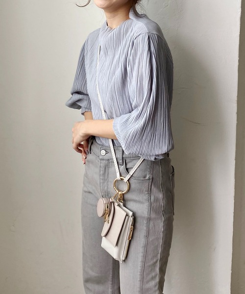 CAPRICIEUX LE'MAGE（カプリシューレマージュ）の「プリーツパフブラウス（Tシャツ/カットソー・レディース・ホワイト/ブラック/グレー・FREE）」の15枚目の写真