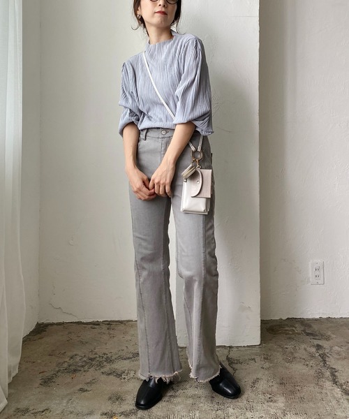 CAPRICIEUX LE'MAGE（カプリシューレマージュ）の「プリーツパフブラウス（Tシャツ/カットソー・レディース・ホワイト/ブラック/グレー・FREE）」の19枚目の写真