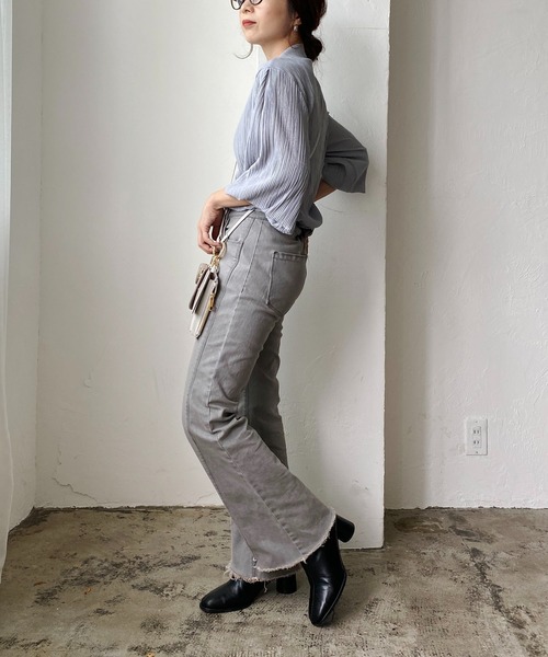 CAPRICIEUX LE'MAGE（カプリシューレマージュ）の「プリーツパフブラウス（Tシャツ/カットソー・レディース・ホワイト/ブラック/グレー・FREE）」の10枚目の写真