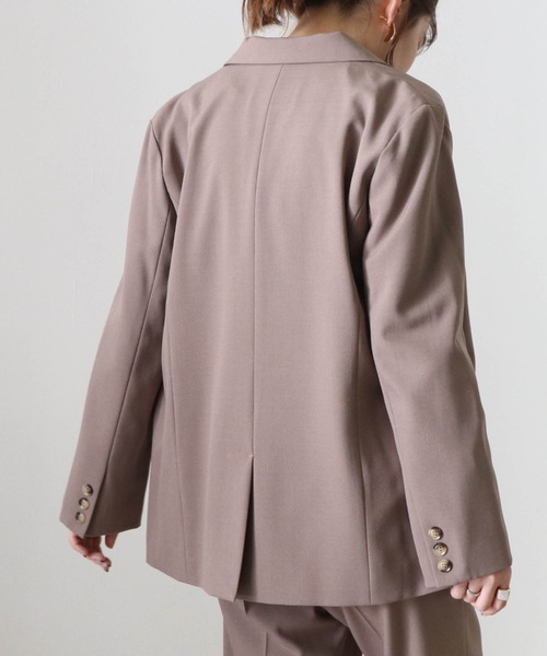 Cheek（チーク）の「無地ダブルブレストテーラードジャケット（テーラードジャケット・レディース・ワインレッド/モカ・MEDIUM）」の4枚目の写真