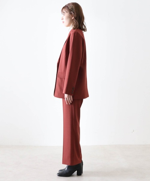 Cheek（チーク）の「無地ダブルブレストテーラードジャケット（テーラードジャケット・レディース・ワインレッド/モカ・MEDIUM）」の5枚目の写真