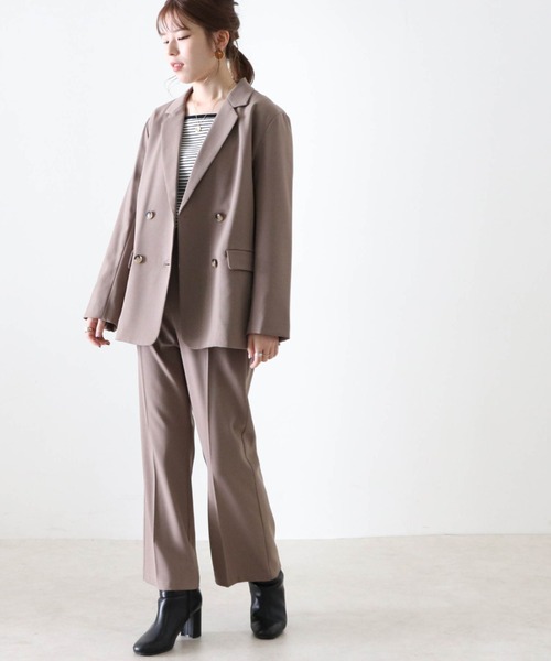 Cheek（チーク）の「無地ダブルブレストテーラードジャケット（テーラードジャケット・レディース・ワインレッド/モカ・MEDIUM）」の6枚目の写真