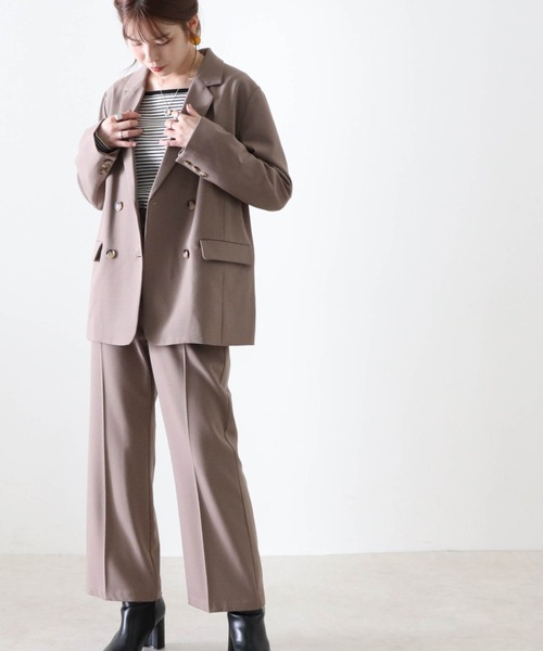 Cheek（チーク）の「無地ダブルブレストテーラードジャケット（テーラードジャケット・レディース・ワインレッド/モカ・MEDIUM）」の17枚目の写真