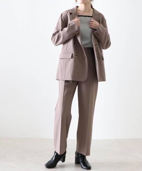Cheek（チーク）の「無地ダブルブレストテーラードジャケット（テーラードジャケット・レディース・ワインレッド/モカ・MEDIUM）」の20枚目の写真