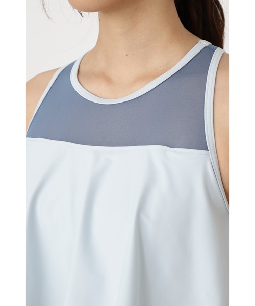 JILL STUART（ジルスチュアート）の「《JILLSTUART Yoga》フレアトップメッシュ切替ブラトップ（キャミソール・レディース・ブルー系その他・LARGE）」の6枚目の写真