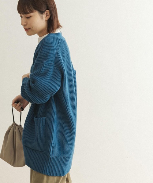 FORK&SPOON（フォークアンドスプーン）の「FORK&SPOON　両畦Vネックカーディガン（カーディガン/ボレロ・レディース・チャコールグレー/ブルー/ホワイト系その他・ONE）」の21枚目の写真