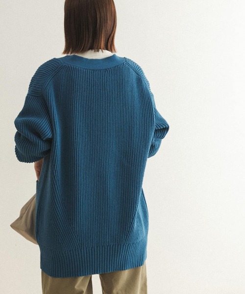 FORK&SPOON（フォークアンドスプーン）の「FORK&SPOON　両畦Vネックカーディガン（カーディガン/ボレロ・レディース・チャコールグレー/ブルー/ホワイト系その他・ONE）」の19枚目の写真