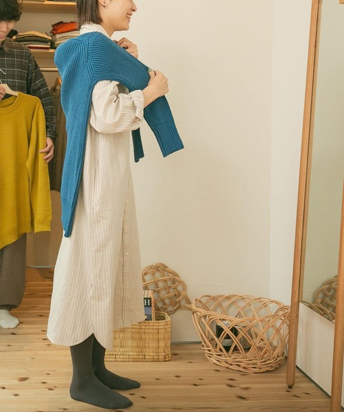 FORK&SPOON（フォークアンドスプーン）の「FORK&SPOON　両畦Vネックカーディガン（カーディガン/ボレロ・レディース・チャコールグレー/ブルー/ホワイト系その他・ONE）」の22枚目の写真