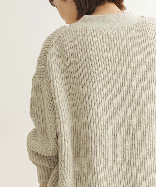 FORK&SPOON（フォークアンドスプーン）の「FORK&SPOON　両畦Vネックカーディガン（カーディガン/ボレロ・レディース・チャコールグレー/ブルー/ホワイト系その他・ONE）」の20枚目の写真