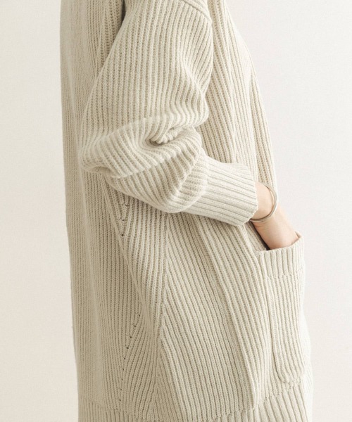 FORK&SPOON（フォークアンドスプーン）の「FORK&SPOON　両畦Vネックカーディガン（カーディガン/ボレロ・レディース・チャコールグレー/ブルー/ホワイト系その他・ONE）」の6枚目の写真