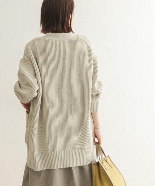 FORK&SPOON（フォークアンドスプーン）の「FORK&SPOON　両畦Vネックカーディガン（カーディガン/ボレロ・レディース・チャコールグレー/ブルー/ホワイト系その他・ONE）」の9枚目の写真