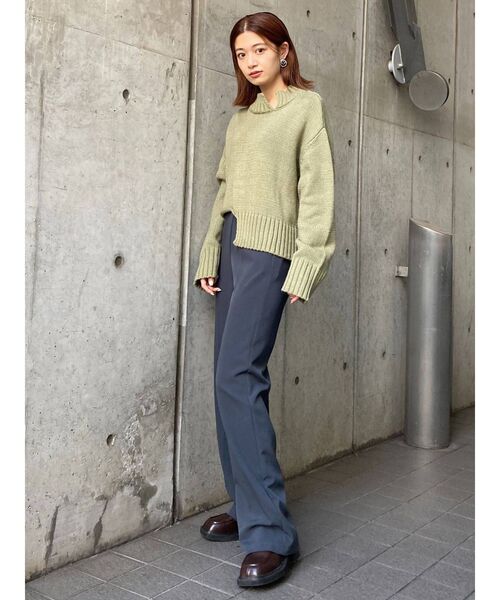 EMODA(エモダ)の「スリットステップニット(ニット/セーター・レディース・ブラック/カーキ/アイボリー/キャメル・FREE)」の8枚目の写真